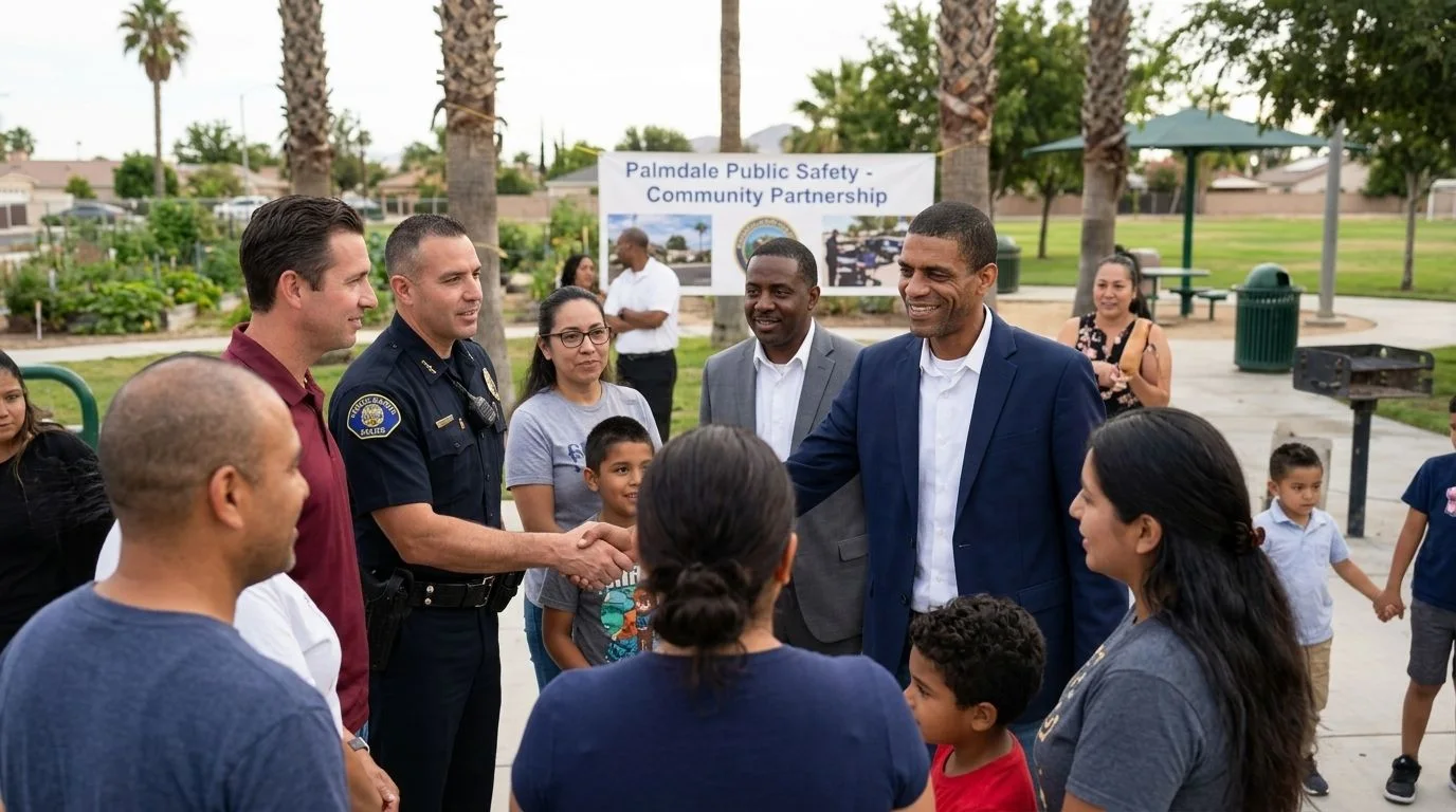 Franzelle Johnson speaking with a community and public safety partner